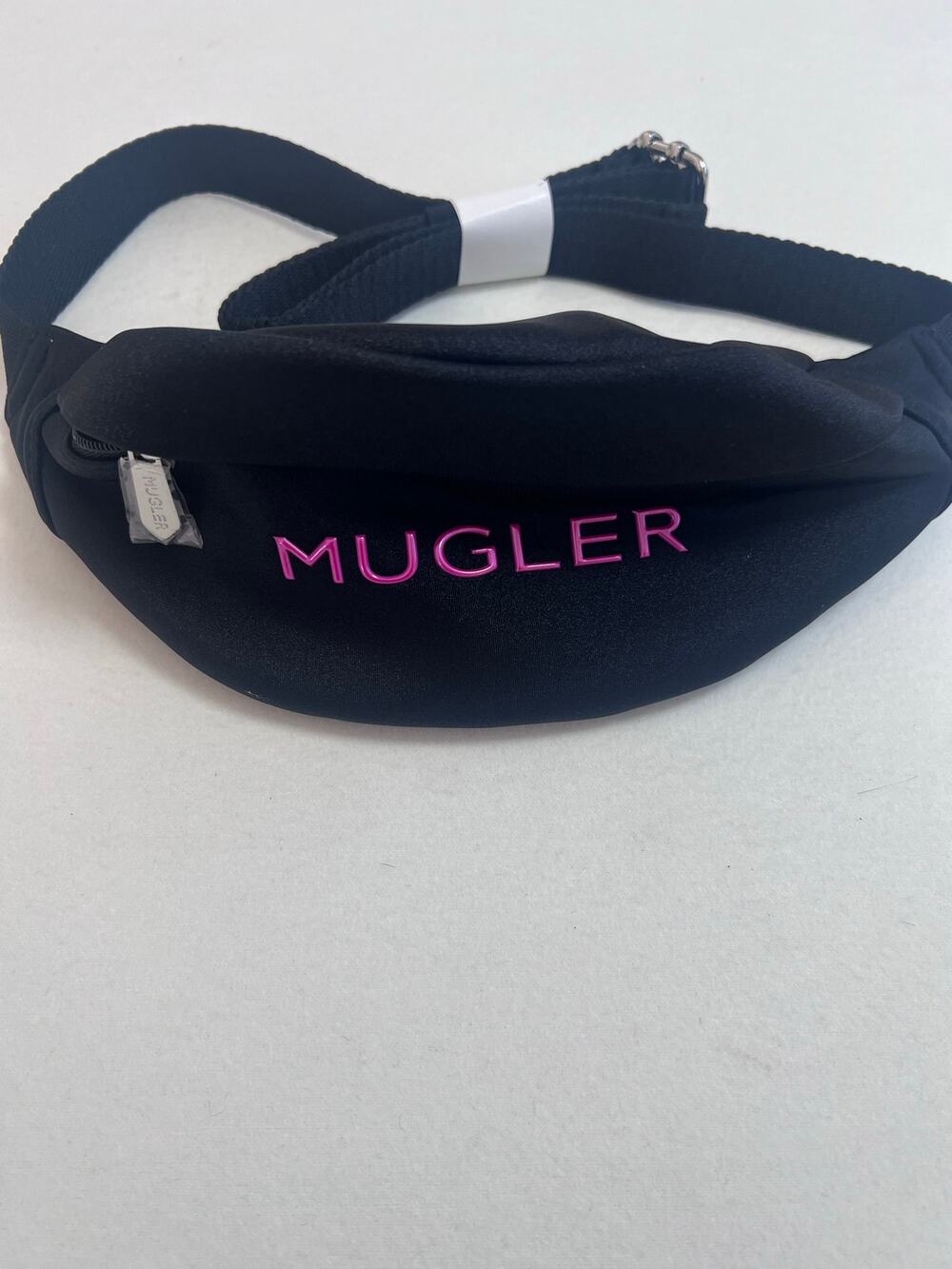 Mugler Parfums Black Pink Belt Bag Fanny Pack Star Buckle